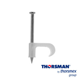 GRAPAS SUJETHOR PLANO TC 6X10 3210-00100 COLOR NATURAL CAJA 100PZAS PARA CABLE SIAMES CALIBRE 16 CLAVO GALVANIZADO GRAPA DE POLIETILENO RESISTENTE AL IMPACTO CORROSIÓN HUMEDAD