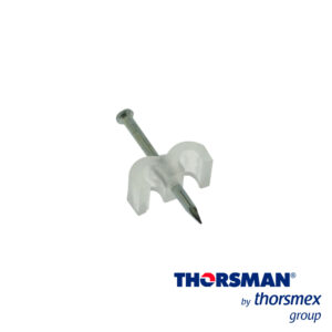 GRAPA DOBLE CON CLAVO INTEGRADO SUJETHOR THORSMAN TDC 4-6 3401-00100 22MM x 1.5MM CAJA /100PZAS COLOR NATURAL IDEAL PARA CABLE CALIBRE 14  CLAVO GALVANIZADO GRAPA DE POLIETILENO RESISTENTE AL IMPACTO CORROSIÓN HUMEDAD Y CLIMAS EXTREMOS