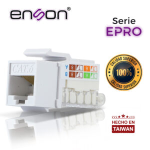 Enson epro-tljack6-wh Conector Modular Jack Rj45 Enson Epro-Tljack6-Wh Serie Pro Terminado Sin Pinzas Posicion Vertical Cat6 Color Blanco Compatible Con Placas Enson Epro-Fp