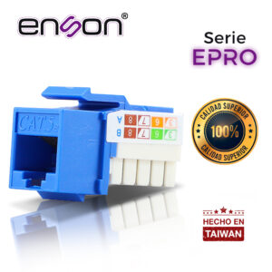 Enson epro-jack5e-bl Conector Modular Jack Rj45 Enson Epro-Jack5E-Bl Serie Pro Posicion Vertical Cat5E Color Azul Compatible Con Placas Enson Epro-Fp Requiere Uso De Pinzas Epro-Jacktool