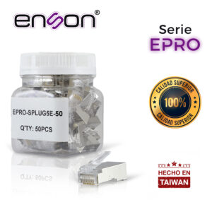 Enson epro-splug5e-50 Plug Facil Ponchado Blindado Enson Epro-Splug5E-50 Bote De 50 Pzs Para Cable Utp Cat5E Con Sistema De Paso De Cables Passtru Que Facilita El Ponchado De Cable Utp Ya Que Se Puede Identificar Errores De Manera Mas Facil Requiere Uso De Pinzas Epro-Plugtool