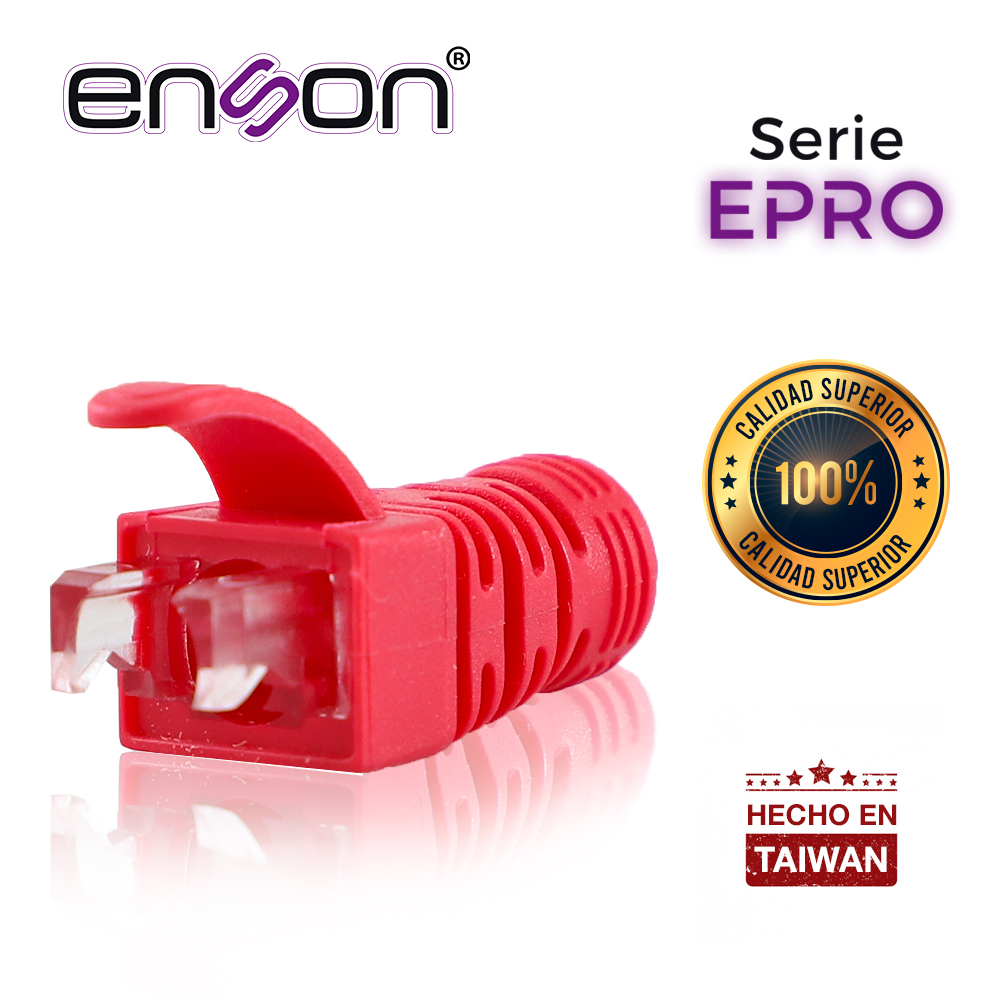Enson epro-boot-rd Bota Para Cable Utp Enson Epro-Boot-Rd Color Rojo Ideal Para El Terminado Y Cuidado Del Rematado Compatible Con Cat5E/6/6A Y Con Plugs Enson Epro-Plug
