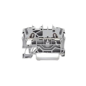 Borna de paso para 2 conductores; 2,5 mm²; Apropiado para aplicaciones Ex e II; Marcaje lateral y central; para carril DIN 35 x 15 y 35 x 7,5; Push-in CAGE CLAMP®; 2,50 mm²; gris