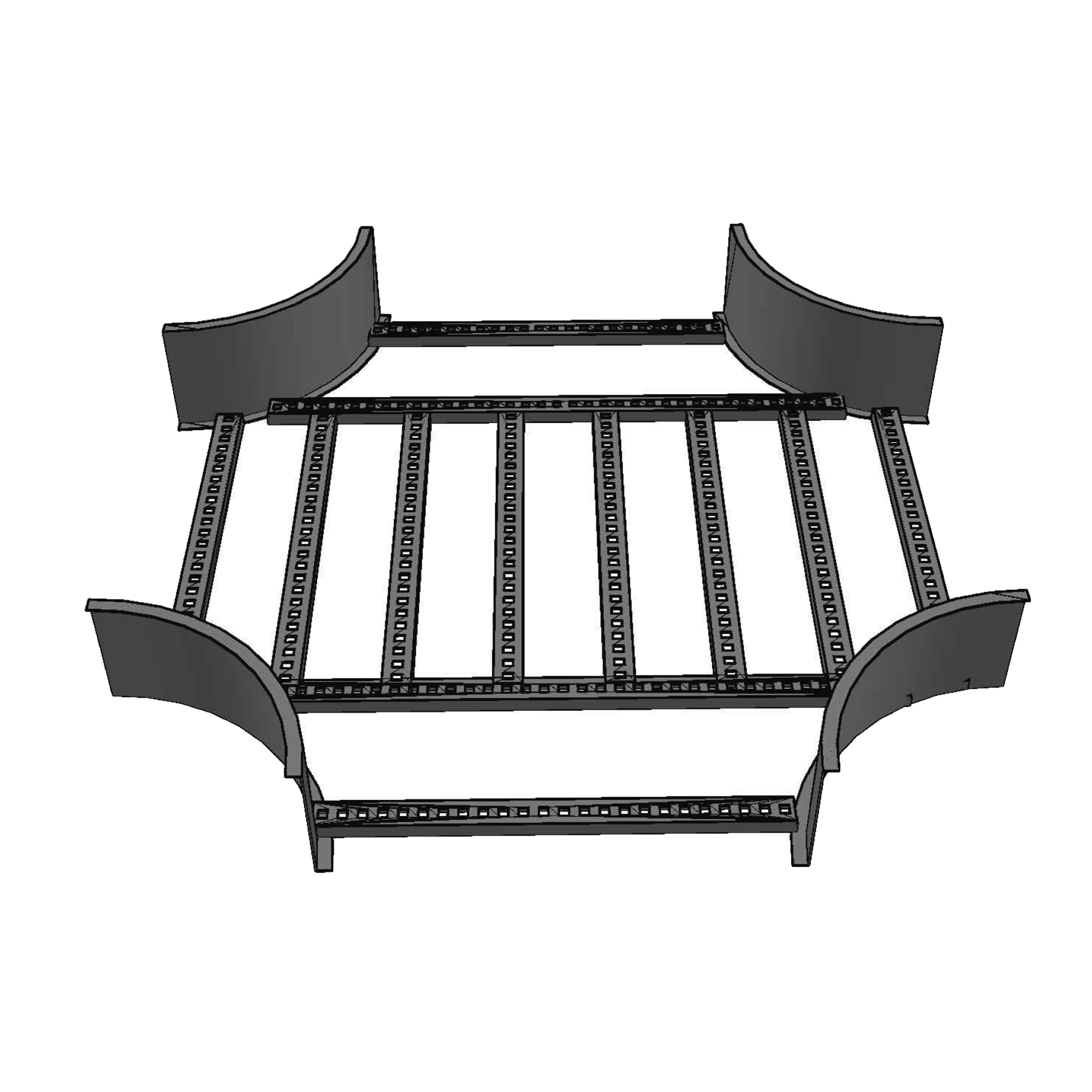 Derivación X Horizontal de Aluminio Perfil Z / Peralte 3 1/4 / Ancho 6/ Radio 8 / Incluye Tornillería (CHXHEZ314R8X6AK)