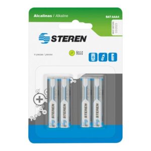 Steren bat-aaa4 PAQUETE DE 4 BATERÍAS ALCALINAS AAA DE 15 VOLTS STEREN BAT-AAA4