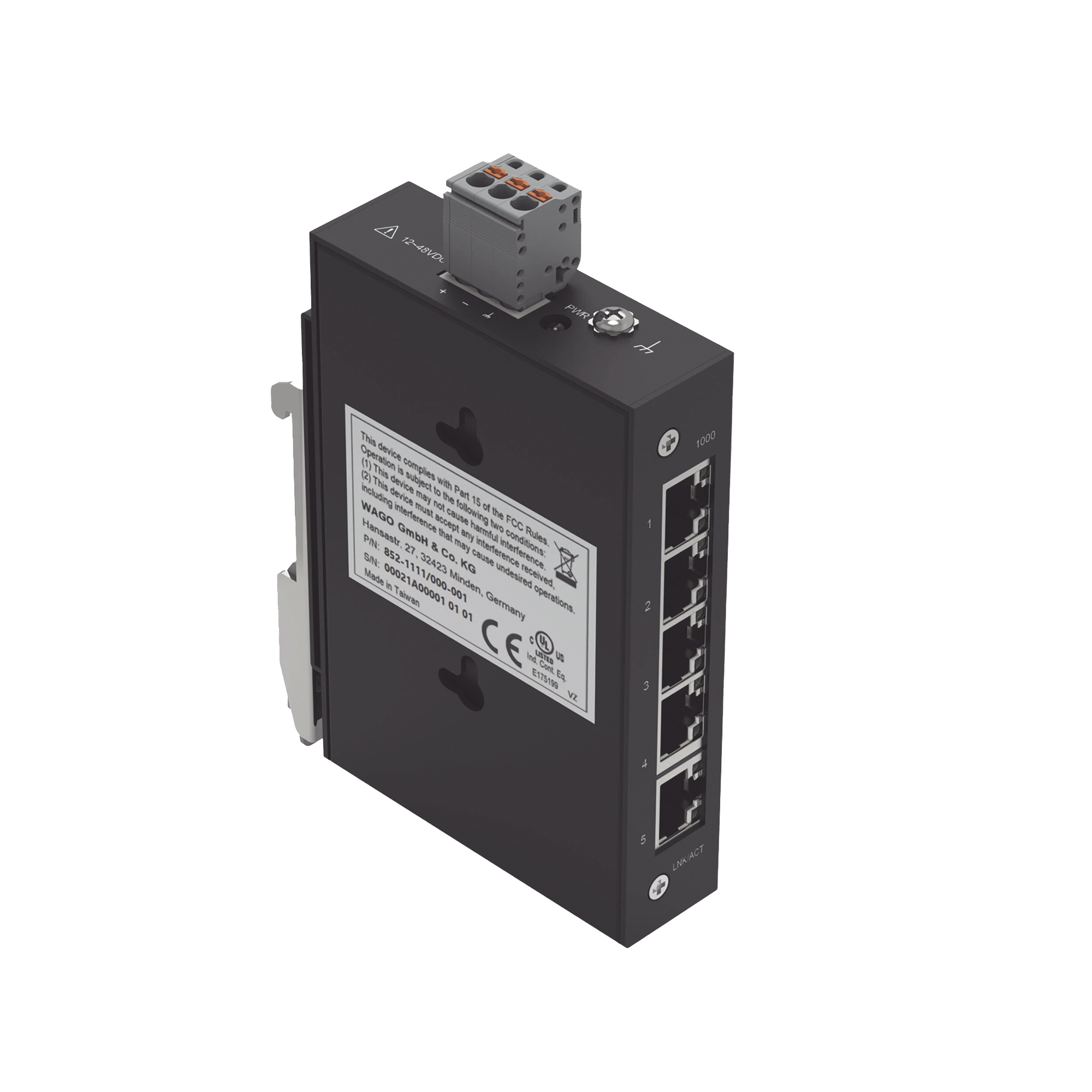 INDUSTRIAL ECO SWITCH 5 PUERTOS 1000 BASE-T NEGRO