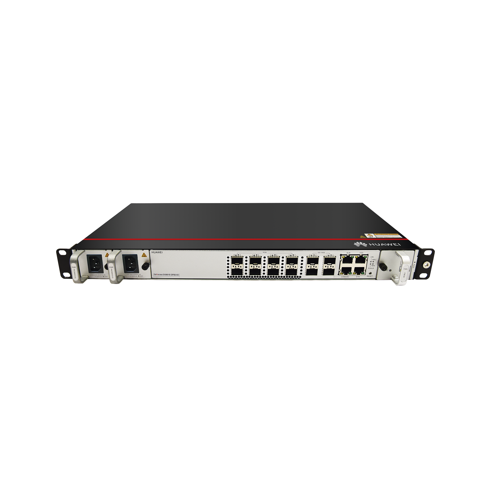 OLT GPON OptiXAccess 8 Puertos con Módulos C+, 4 Puertos Uplink (10GE/GE), Hasta 512 ONTs, 2 Fuentes de Alimentación AC, 1 UR