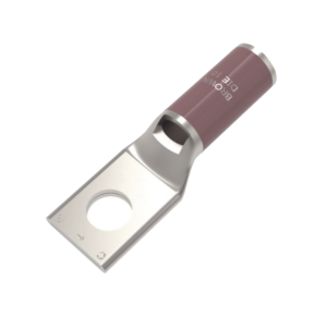 Zapata Terminal de Compresión de Cobre Electrolítico Estañado de Cañón Corto para Tornillo de 1/2 y Calibre 4 AWG.