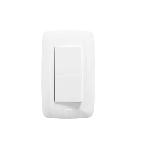 Apagador Escalera Doble de 10 A/ 127 V CA ~ 60 Hz / 1 1/2 Módulos / Color Blanco.