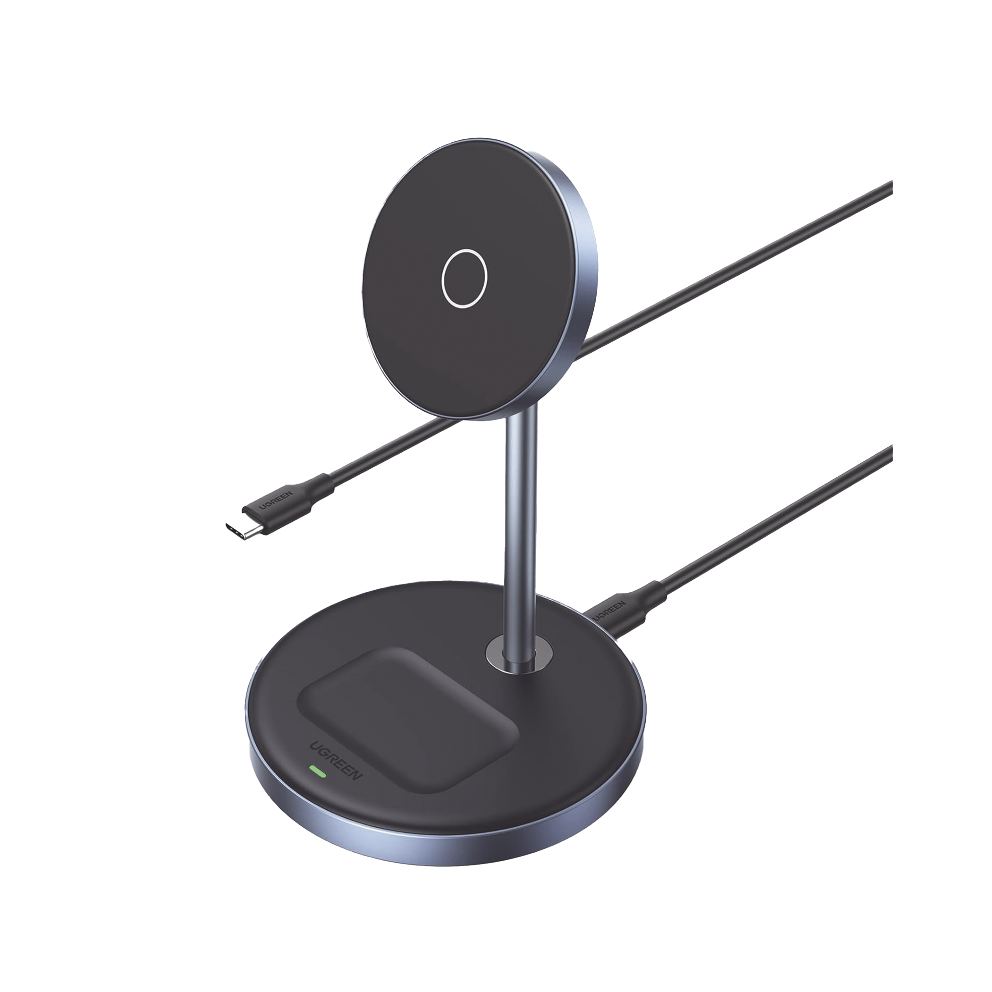 Estación de Carga Inalámbrica | 3 en 1 | Compatible con MagSafe | Perfecto para iPhone y AirPods | Carga Rápida Adaptativa /Simultanea | Múltiples Protecciones | Luz Indicadora LED | Aleación de Aluminio | Incluye Cable