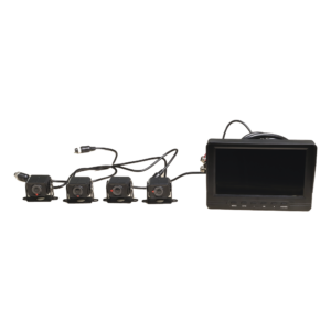 Sistema de Monitoreo Local / 4 Cámaras 1080p para Exterior (IP68) y Pantalla LCD de 7 a Color / Memoria Micro SD de 64 GB (Expandible a 512 GB) / Soporta Cambio de Cámara al Dar Reversa al Vehiculo / Accesorios de Instalación