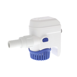 Bomba sumergible de achique automatizada de 1100 galones por hora, para conexión de 24 Volts de corriente directa.