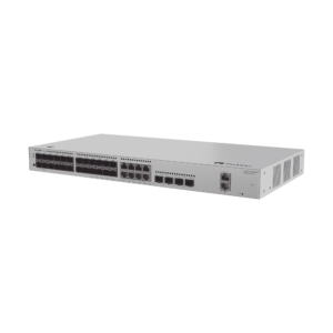 Switch de Distribución/Core Gigabit Administrable Capa 3 / 24 puertos 1GE SFP ( Combo con 8 Puertos 10/100/1000 Mbps) / 4 Puertos 10GE SFP+ Uplink / ERPS / Rutas Estáticas / iStack / Administración Nube Gratis