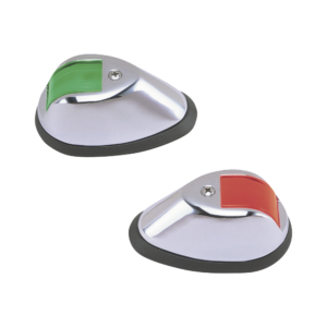 Set de Luces de Navegación Verticales en Carcasa Cromada en Color Rojo/Verde para Embarcaciones a Motor de Hasta 20 Metros