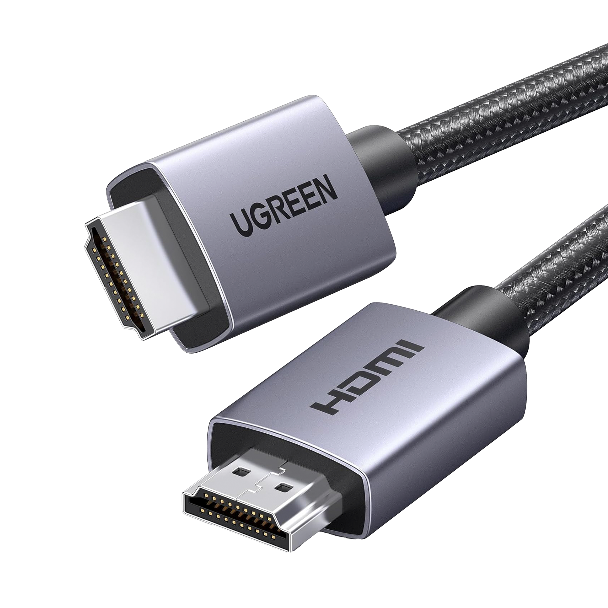 Cable HDMI 2.0 de Nylon Trenzado | 1 m | 4K@60Hz | ARC | Dolby ATMOS | True HD | DTS HD | HDR | 3D Inversivo | 3 modos de Visualización | 3 Capas de Protección + 4 de Blindaje | Niquelado | Carcasa de Aluminio.