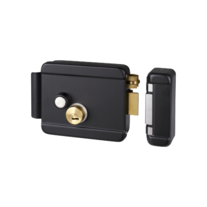 Cerradura Eléctrica con Botón de Salida / Incluye Llave  / Exterior / Derecha / Color Negro