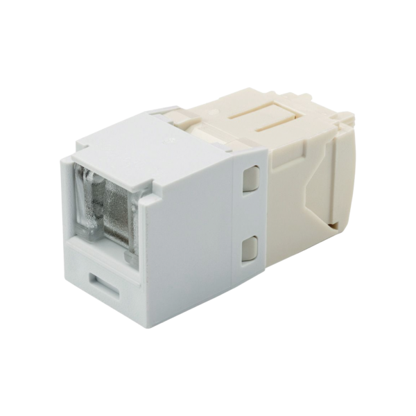 Conector Jack RJ45 Estilo TG con Ventana, Mini-Com, Categoría 6, de 8 posiciones y 8 cables, Color Blanco