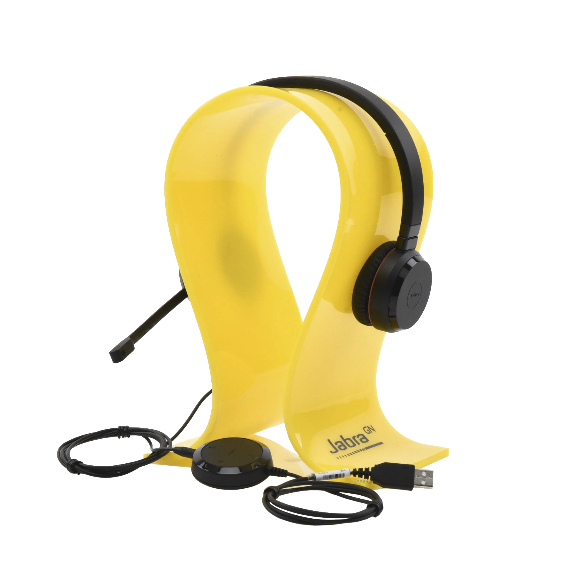 Jabra Evolve 30 Duo con conexión USB / 3.5mm, micrófono con cancelación de ruido y controlador en el cable con botones e indicadores LED (5399-823-309)