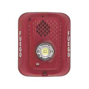 Sirena con Lampara LED Estroboscópica / 2 hilos / Montaje en Pared / Color Rojo / Configuración Estroboscópica Seleccionable