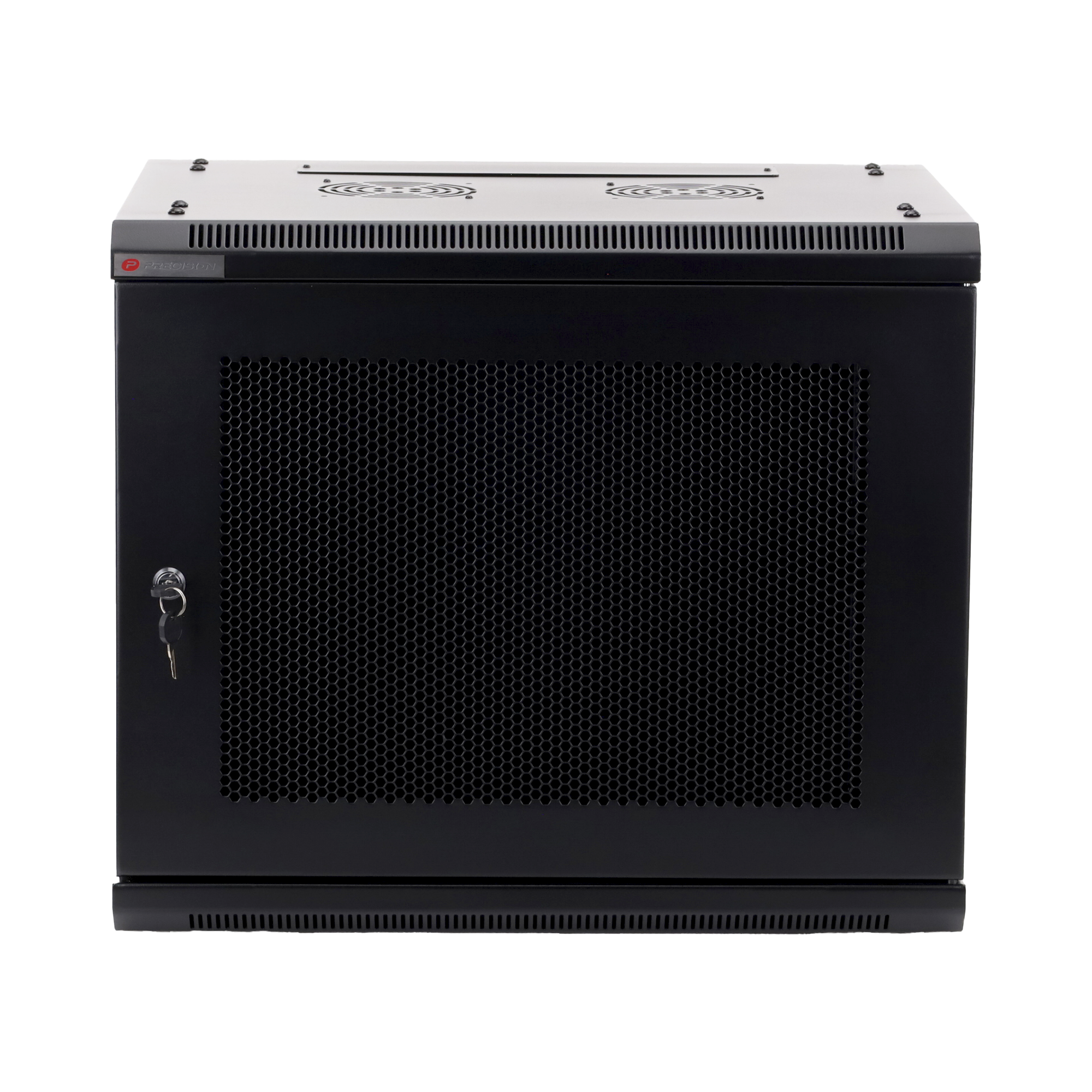 Gabinete PRECISION, Con Puerta Perforada, de 19in, 9UR, 450mm de Profundidad, Color Negro