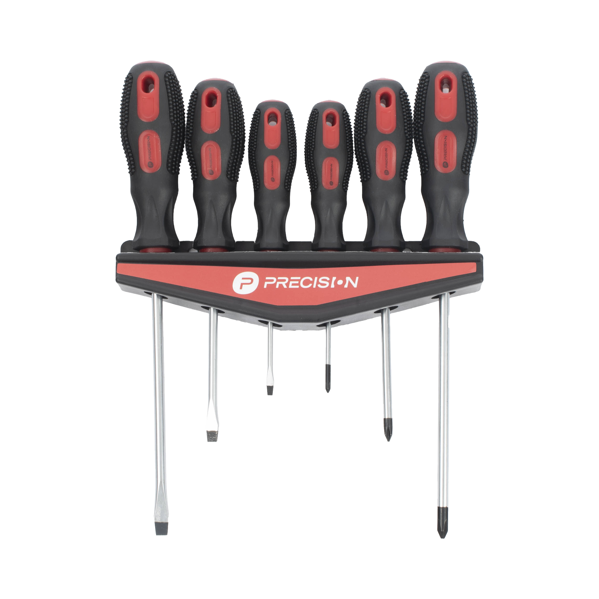 Juego de 6 desarmadores CrV con organizador y Mango Bicolor.