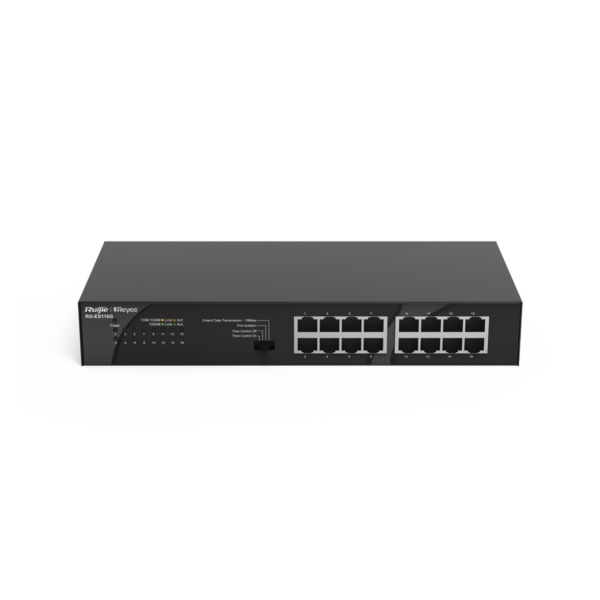 Switch no PoE, no administrable, con 16 puertos 10/100/1000 Mbps