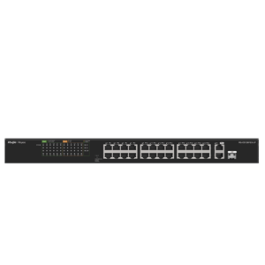Switch PoE+ No Administrable hasta 180W Ideal para CCTV, 24 Puertos 10/100 y2 Uplinks Gigabit, Carcasa Metálica