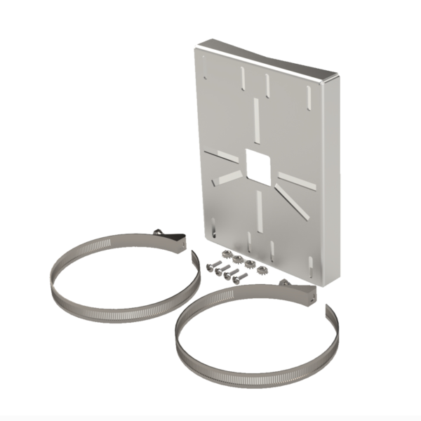 Montaje universal galvanizado para instalación de cámaras en poste 2 a 5 color gris galvanizado