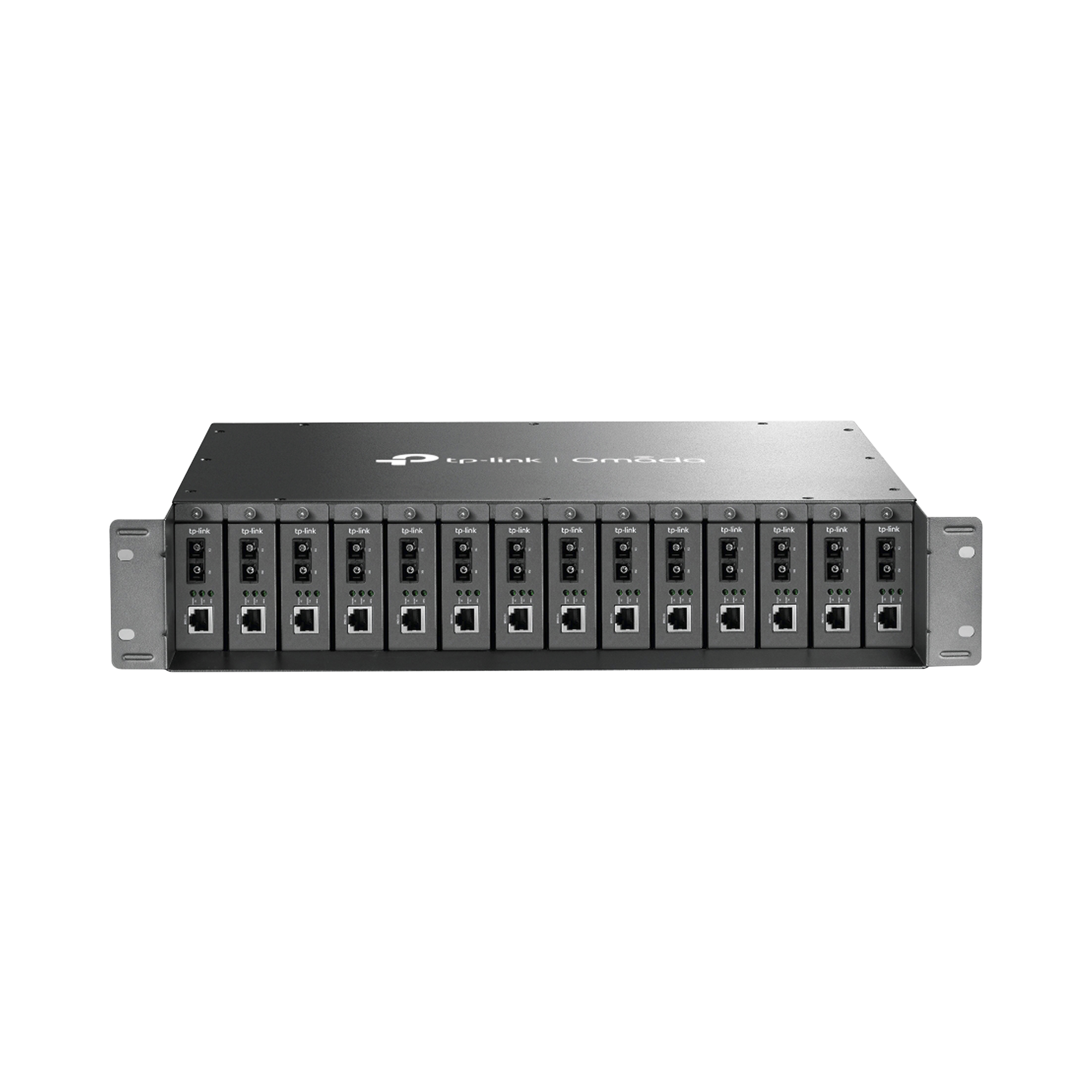 Chasis para Montaje en Rack de 14 bahías / Soporta Convertidores de Fibra Óptica TP-Link / Compatibles (MC111CS, MC112CS, MC220L, MC110CS, MC100CM, MC210CS, MC200CM) / Plug and Play