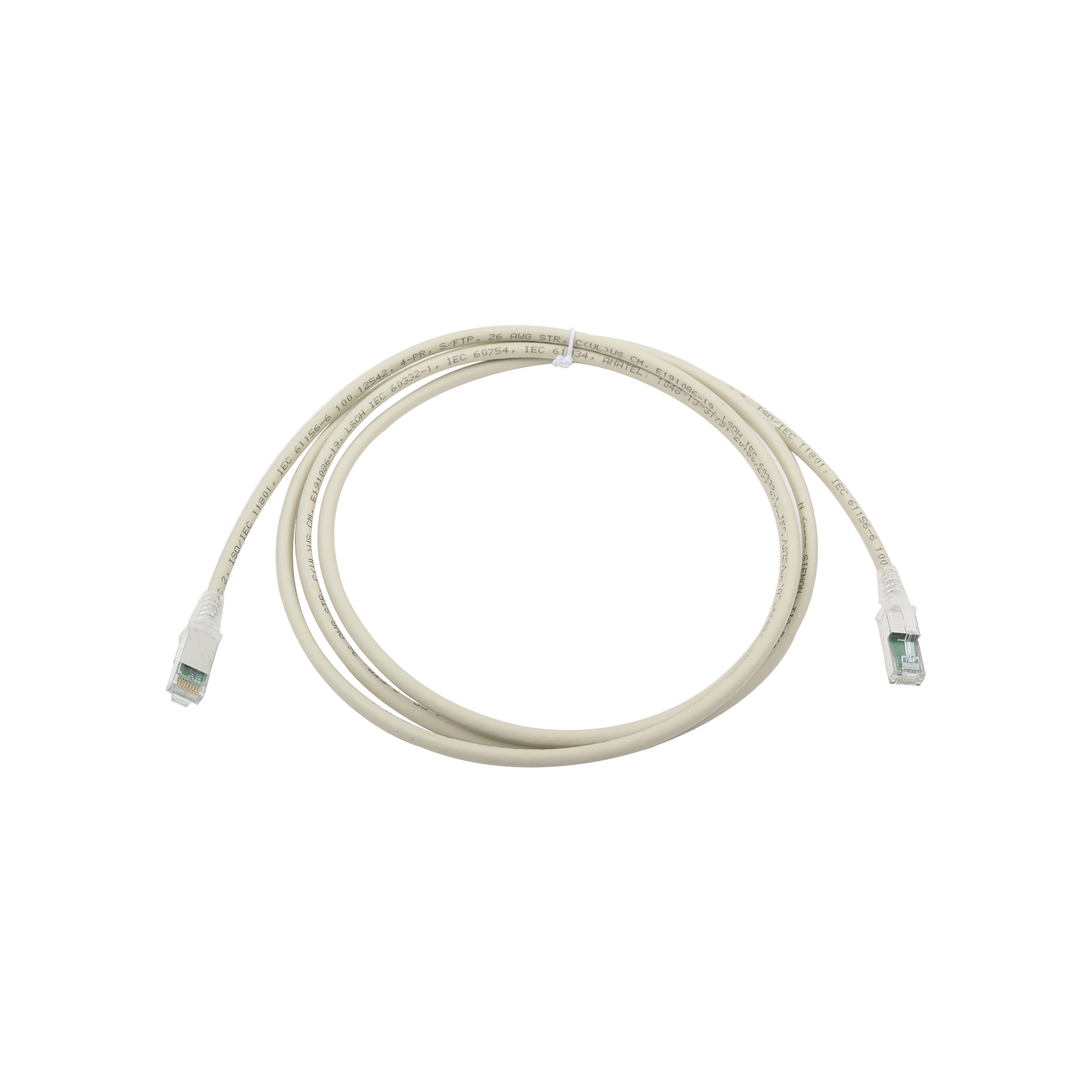 Patch Cord Z-MAX Cat6A S/FTP, CM/LS0H, 5ft, Color Gris, Versión Bulk (Sin Empaque Individual)