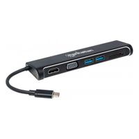 Docking,Manhattan,152631,4-1,Usb-C A Hdmi Vga 2 Usb 3.1 Lector Tarjetas Sd M-H