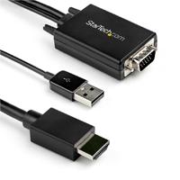 Cable Adaptador De Vga A Hdmi De 2M Con Audio - 1920 X 1080 - Convertidor Activo Vga A Hdmi - Macho A Macho - Startech.Com Mod. Vga2Hdmm2M
