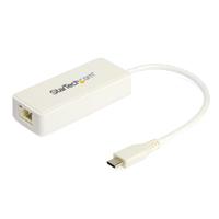 Adaptador De Red Ethernet Usb-C  Con Puerto Usb A - Adaptador De Red Nic Ethernet Rj45 Usb Tipo C Usb 3.0/Usb 3.1 Blanco - Startech.Com Mod. Us1Gc301Auw