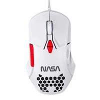 Mouse Gamer Nasa By Techzone Ns-Gm04 Alambrico Led Rgb Blanco 7 Botones Hasta 6400 Dpis