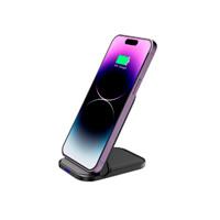 Cargador De Escritorio Acteck Energon S-Mate Ci710 / Para Celular / Inalambrico Qi  Carga Rapida / 15 W - 5 W / Plegable / Carga Simultanea / Usb Tipo C / Negro / Ac-937160