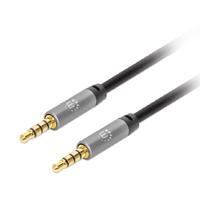 Cable Audio Estereo , Manhattan, 356015, 5.0Mm M-M 5.0M Negro/Aluminio Plateado