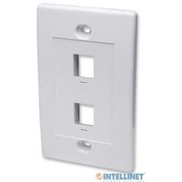 Tapa Faceplate,Intellinet,163293, 2 Perforacion Blanco