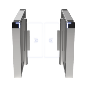 Torniquete Swing PREMIUM / Iluminación LED / 12,000,000 Ciclos MCBF / Incluye Lectores de Tarjeta y Panel de Acceso / 14 Pares de IR / Carril de 90 cms / Compatible con Reconocimiento Facial / Incluye Izquierdo y Derecho
