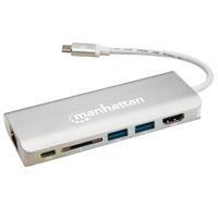 Docking Usb,Manhattan,152075,-C  6 Ptos, Hdmi, Usb-C Pd/2Xusbv3.2, Red/Sds