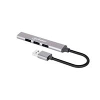 Hub Usb,Manhattan,168427, V2.0  3 Ptos Y V3.0 1 Pto, Aluminio Gris Espacial