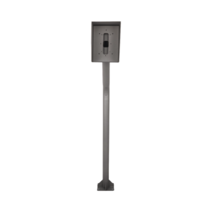 Poste y Cubierta industrial para montaje de Porteros IP Fanvil y Grandstream, altura de 1.2 metros, pintura electrostática color gris.