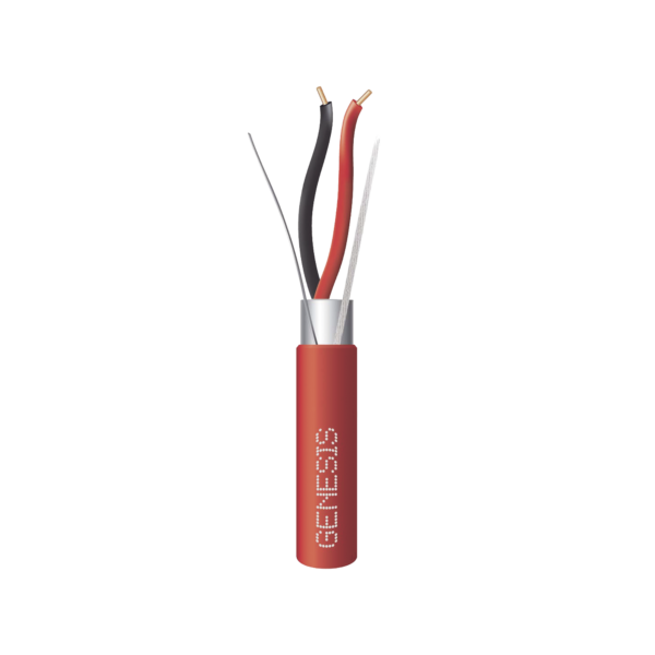 Bobina de 305 Metros de Alambre / 2 x 18 AWG / BLINDADO / Tipo FPLR / Color Rojo / Para Aplicaciones en Sistemas de Detección de Incendio y Sistemas de Evacuación