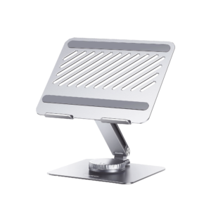 Soporte Giratorio de Aluminio para Laptop | Giratorio 360° | Función de Bloqueo | Soporta Laptops de 10 a 17.3| Capacidad de Carga 5Kg | Excelente Estabilidad | Diseño Ergonómico | Altura y Angulo Ajustable | Plegable y Port&amp