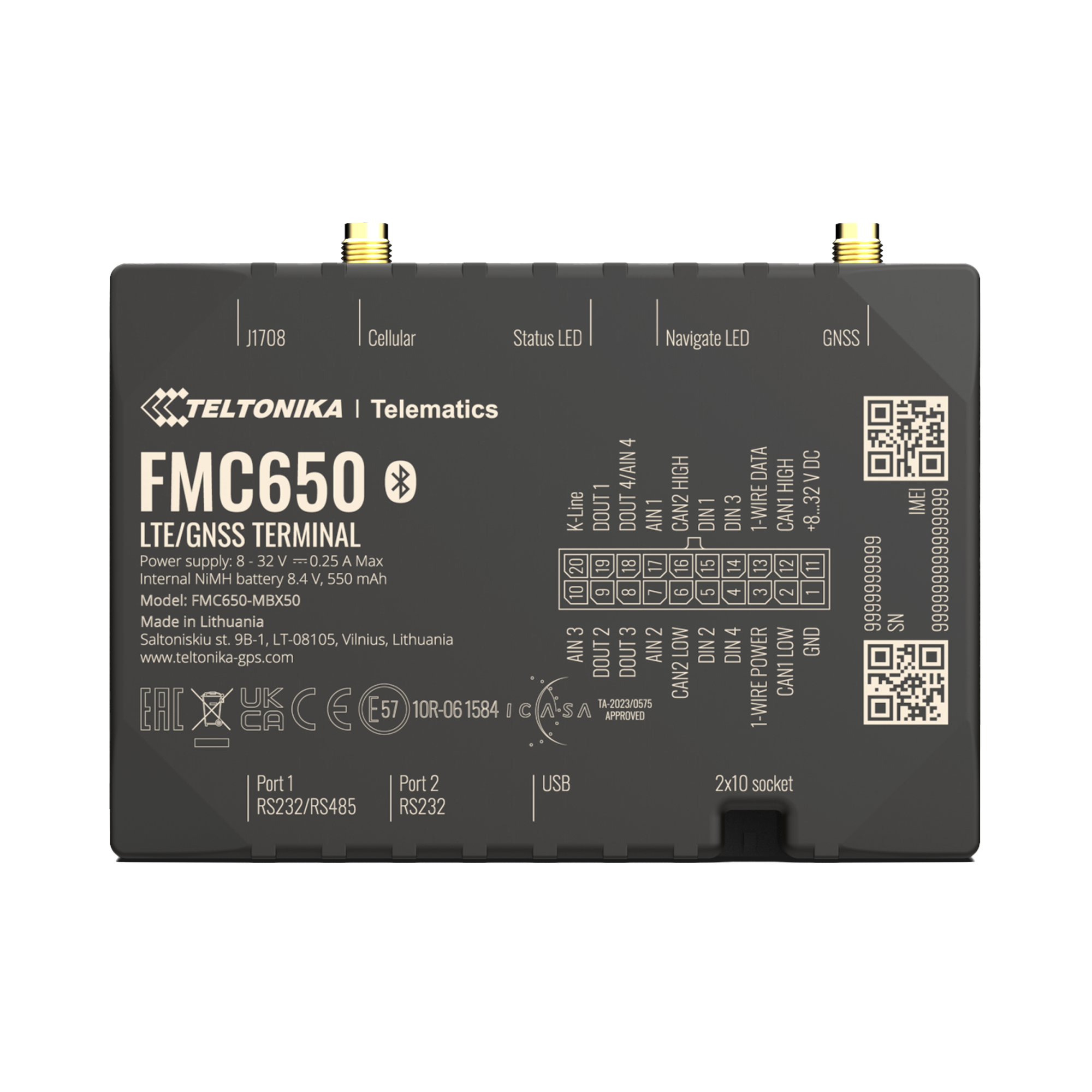 Profesional Rastreador Vehicular (GPS) 4G LTE Cat 1 Con Lectura Can / Bluetooth y Múltiples Entradas y Salidas Digitales