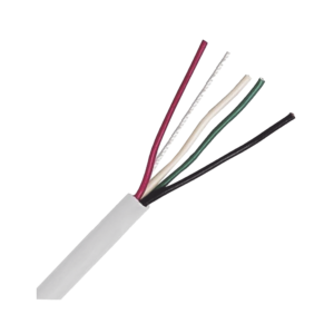 Bobina de Cable 305 Metros: 4 x 22 AWG, Color Blanco, CM, Para Sistemas de Seguridad y Alarmas