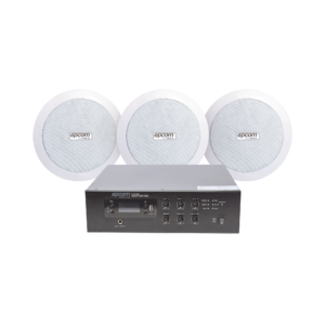KIT de Amplificador de 120W para Escritorio | 3 Altavoces de Plafón de 5.5in | 3.75 - 30W | Sistema 70/100V