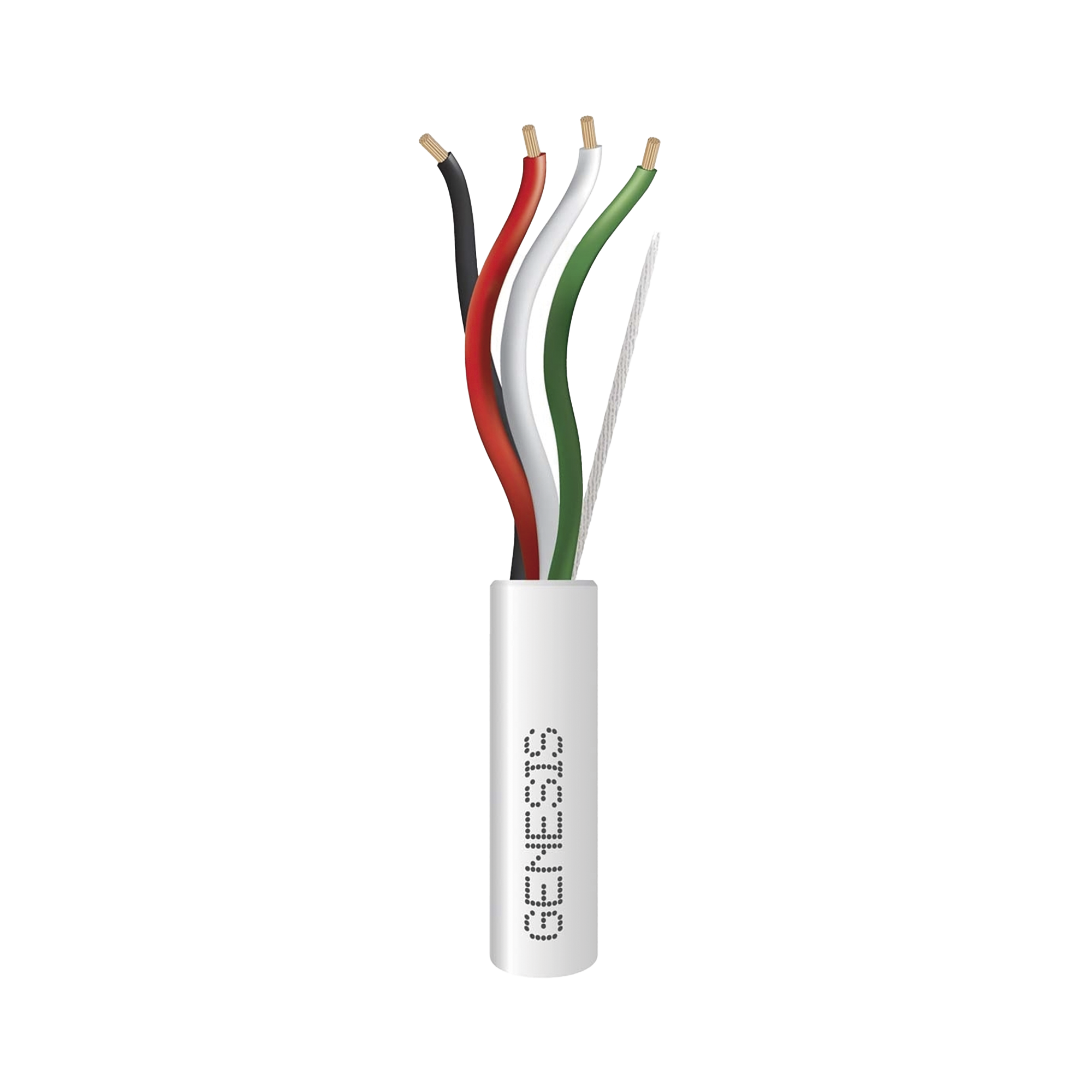 Bobina de 305 Metros / Cable de Cobre / 4 x 18 AWG / Riser / Para Interior / Color Blanco / Para Aplicaciones de Alarmas de Intrusión/Control de Acceso/ Automatización / Interfonos y Tv Porteros