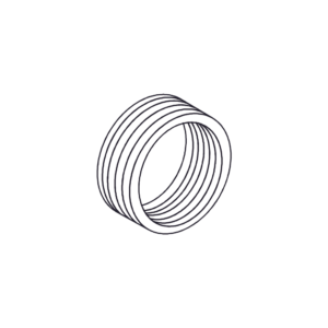 Reducción Bushing Aluminio de 1 1/2 a 1 / Con Recubrimiento de Uretano Purpura.