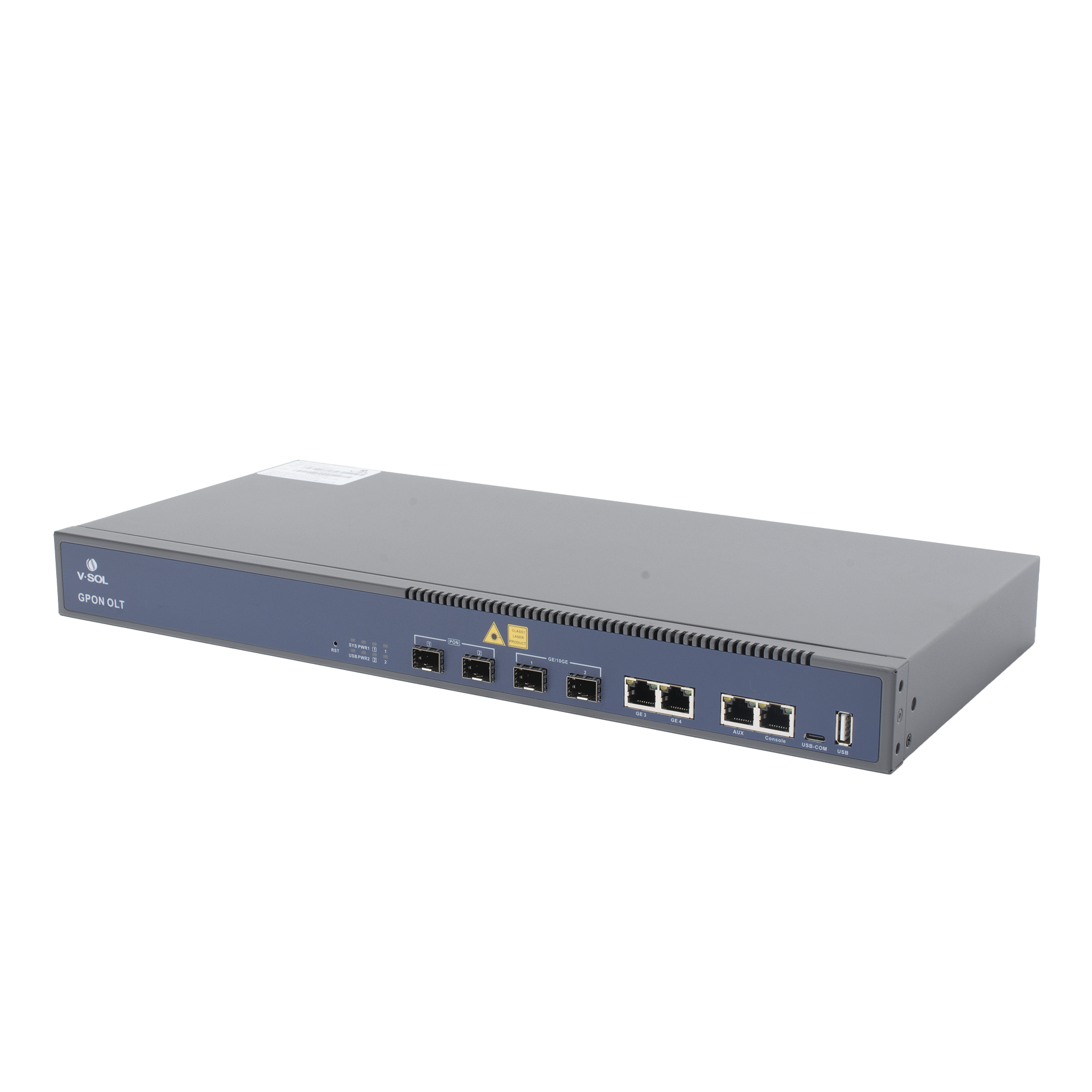 OLT de 2 puertos GPON + 4 puertos Uplink (2 puertos Gigabit Ethernet + 2 puerto SFP/SFP+) , hasta 256 ONUS