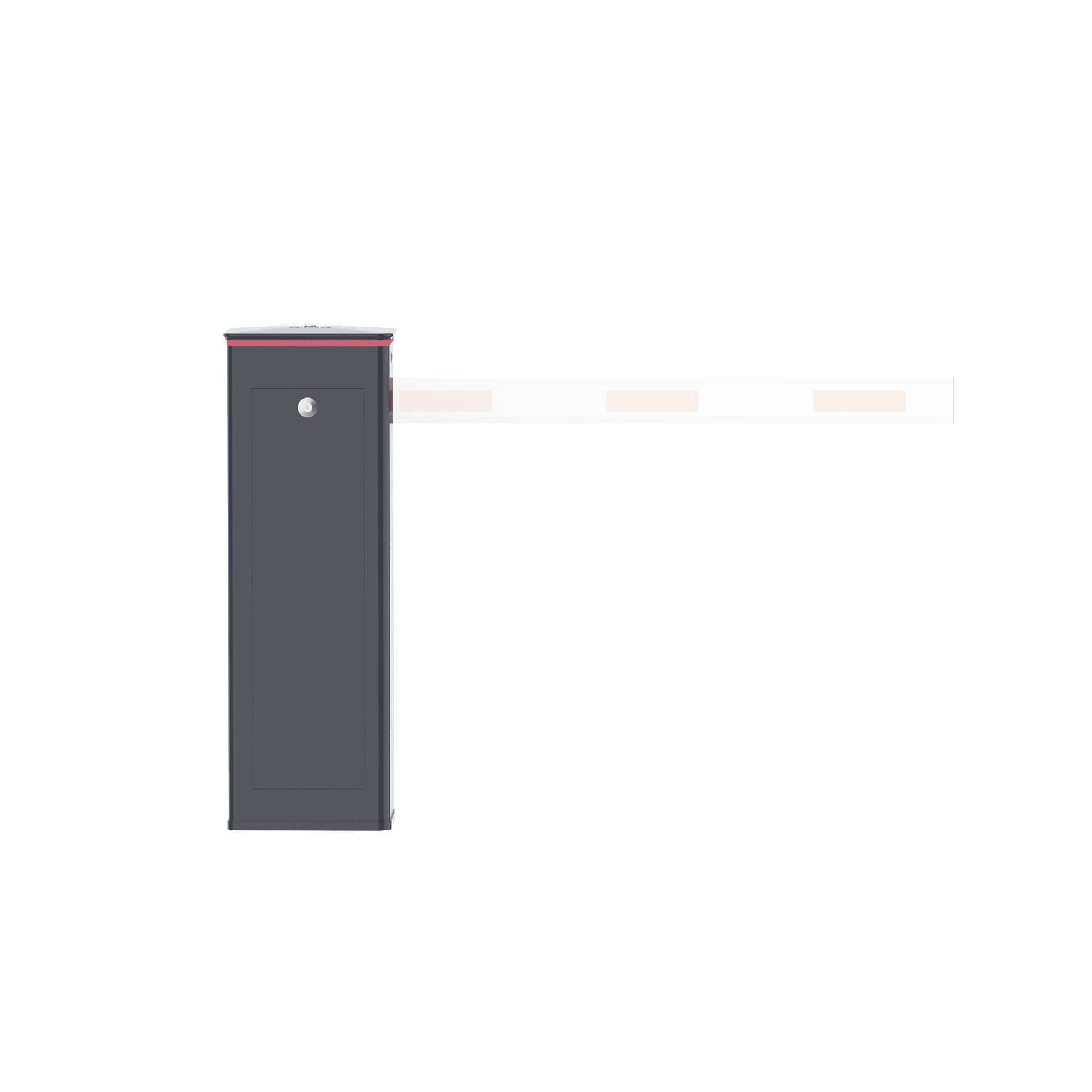 Barrera Vehicular Derecha / Soporta Brazo ARTICULADO de Hasta 4 Metros / Final de Carrera Ajustable Por Programación / Tiempo de Apertura de 3 Segundos / Con Corona Semaforizada